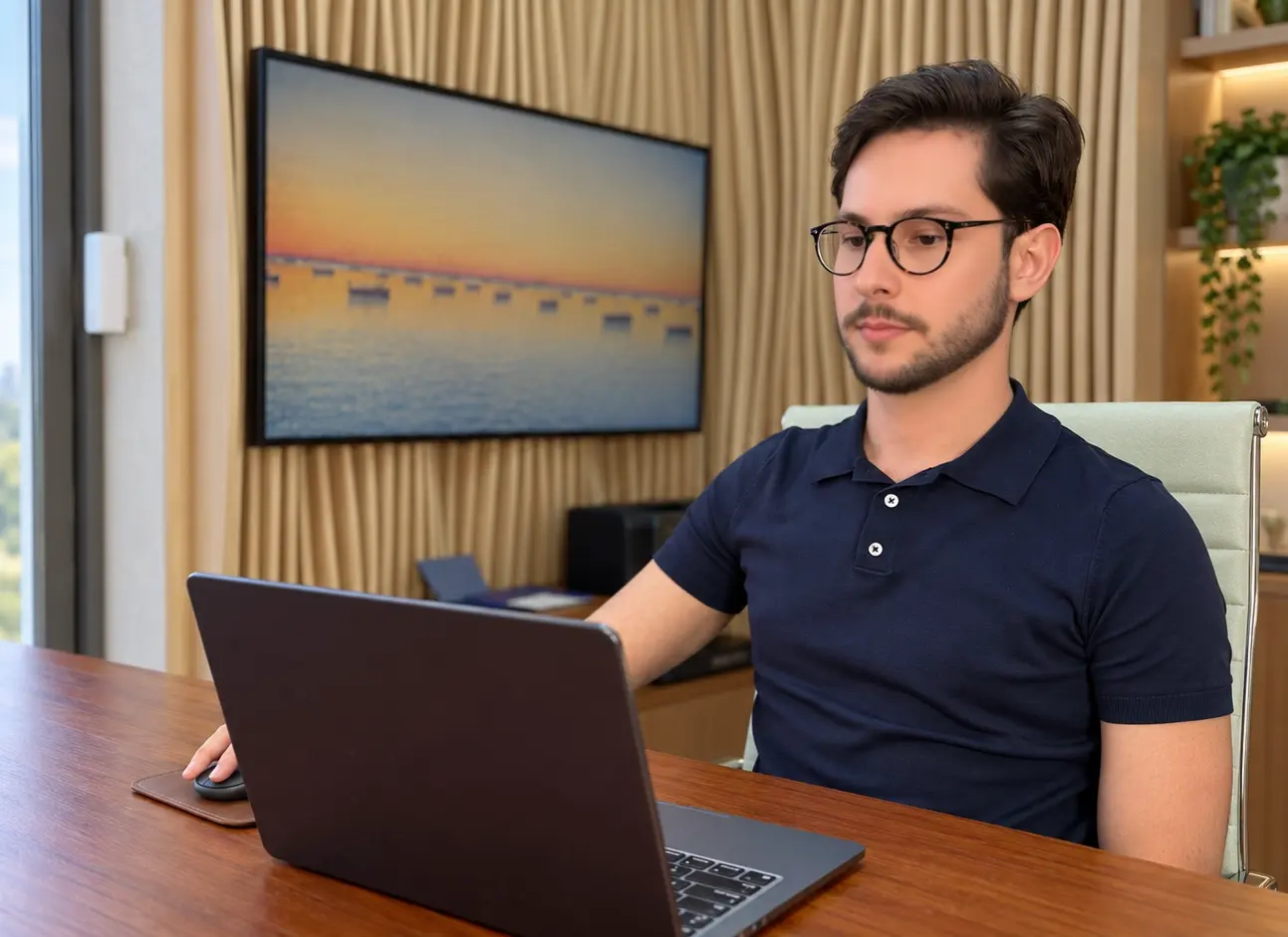 Dr. Gabriel Gastaldello durante atividade profissional no consultório